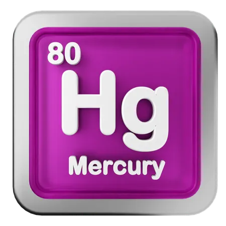 Mercury Periodic Table  3D Icon