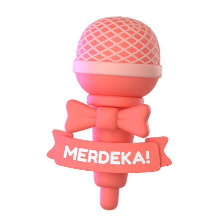 Merdeka Mic  3D Icon