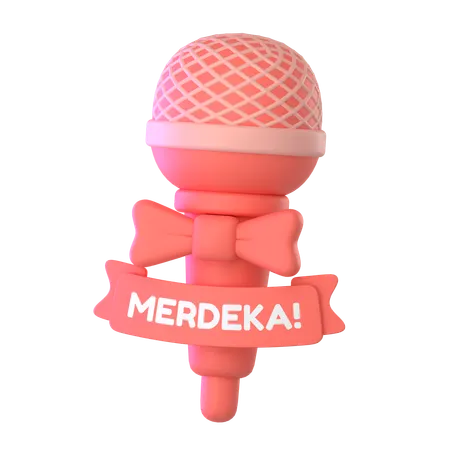 Merdeka Mic  3D Icon
