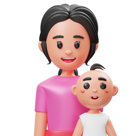Mère et fils  3D Icon
