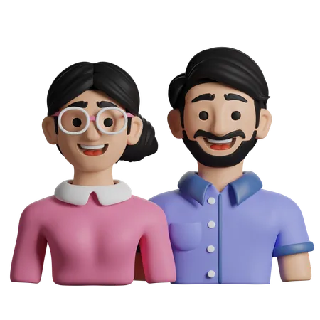 Mère et père  3D Icon