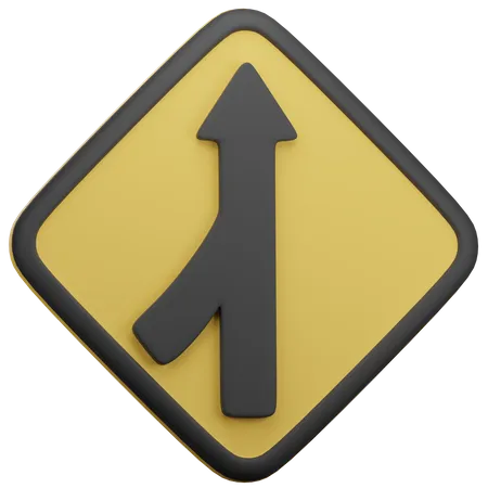 Merge Ahead Sign  3D Icon