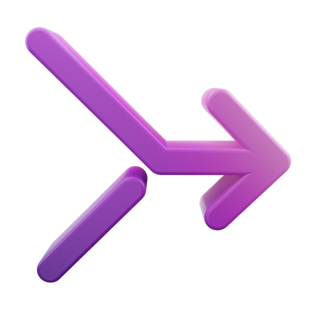 Merge Right Arrow  3D Icon