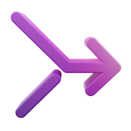 Merge Right Arrow  3D Icon
