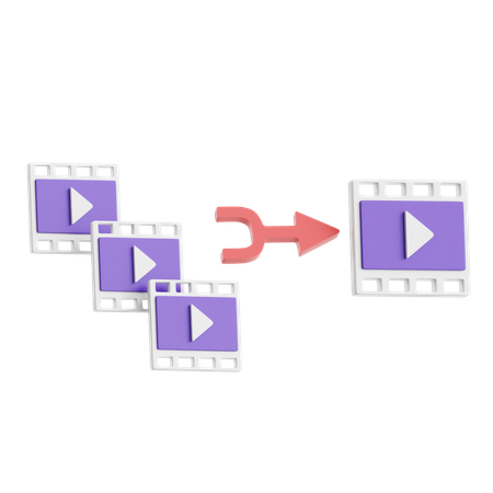 Merge Video  3D Icon