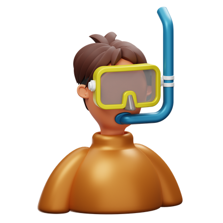 Mergulho com snorkel  3D Illustration