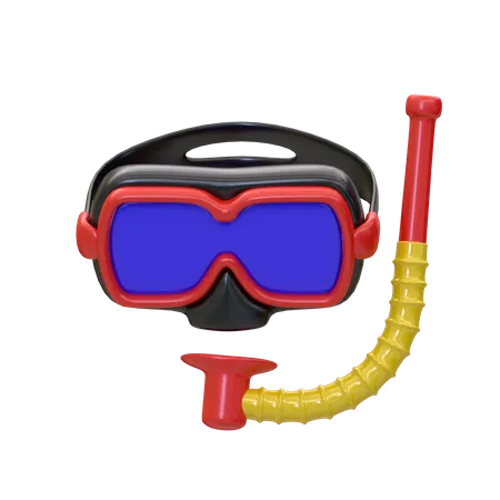 Mergulho com snorkel  3D Illustration