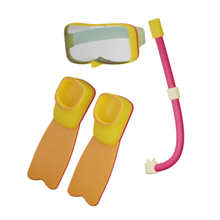 Mergulho com snorkel  3D Illustration