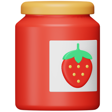 Mermelada de fresa  3D Icon