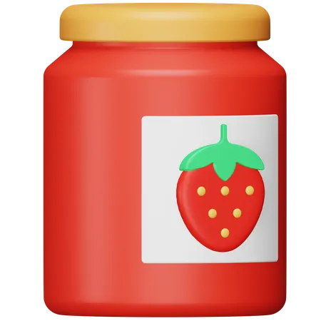 Mermelada de fresa  3D Icon