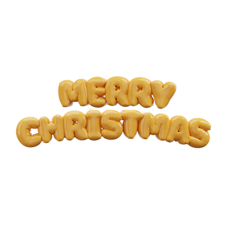 Merrry Christmas Bubble Balloons Letters  3D Icon