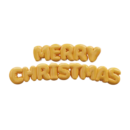 Merrry Christmas Bubble Balloons Letters  3D Icon