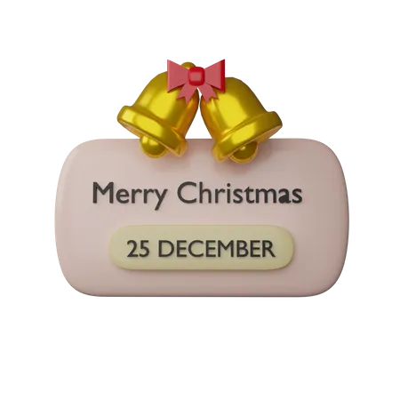 Merry Christmas Board 3D Icon