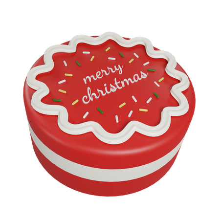 Merry Christmas Cake 3D Icon