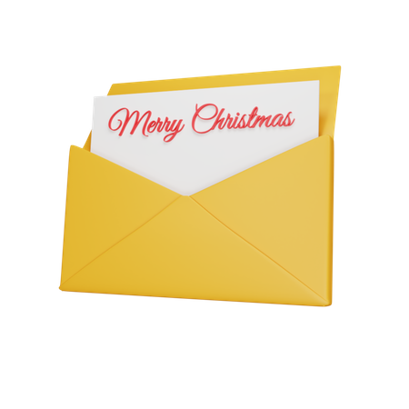 Merry Christmas Envelope 3D Icon