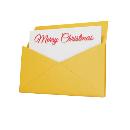 Merry Christmas Envelope 3D Icon