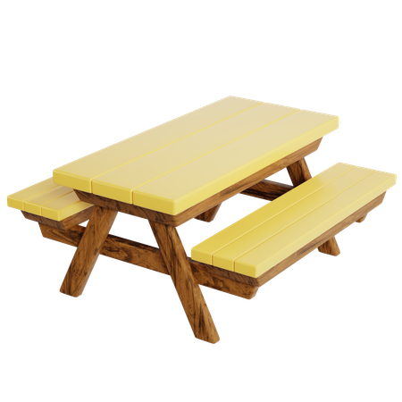 Mesa de camping de madera resistente  3D Icon