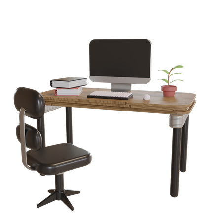 Mesa de computador  3D Illustration