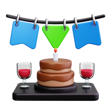 Mesa de cumpleaños  3D Icon