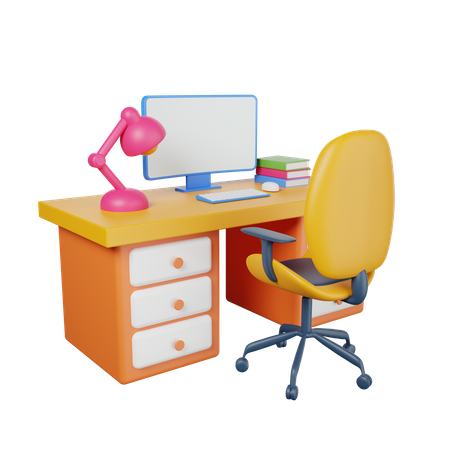 Mesa de escritório  3D Illustration