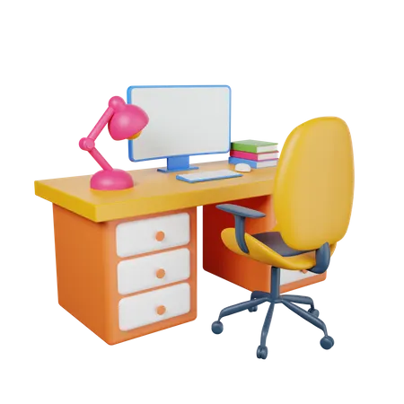 Mesa de escritório  3D Illustration