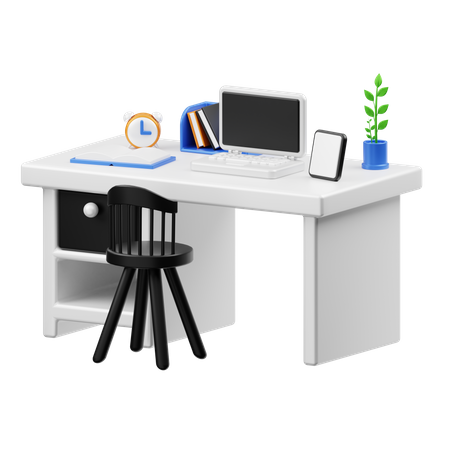 Mesa de estudo  3D Illustration