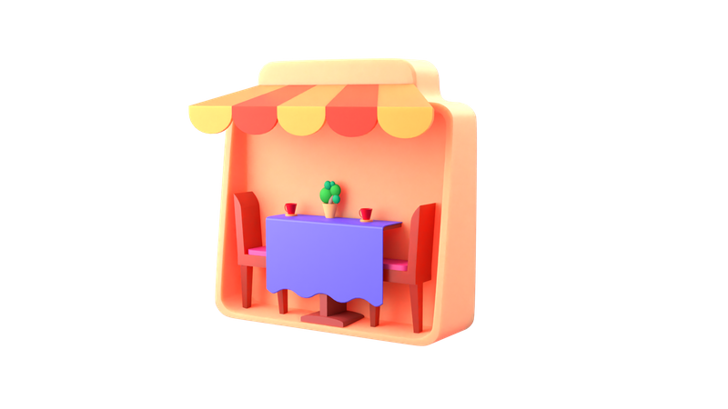 Mesa de jantar  3D Illustration
