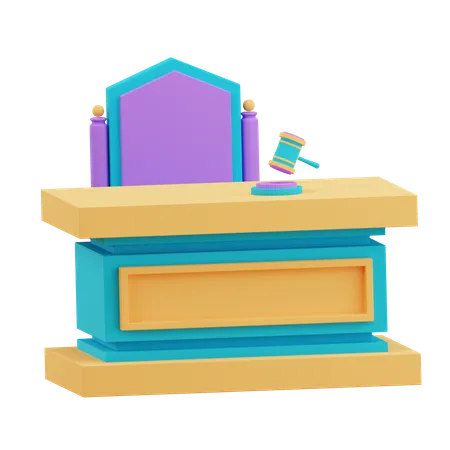 Mesa de juiz  3D Icon