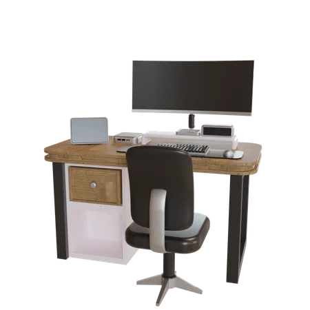 Mesa de ordenador  3D Illustration
