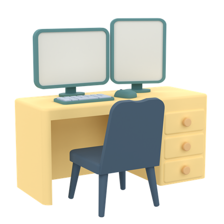 Mesa de ordenador  3D Icon