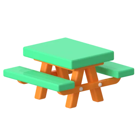 Mesa de picnic  3D Icon