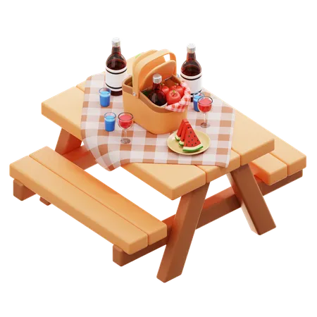 Mesa de picnic  3D Icon