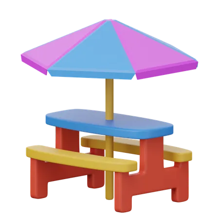 Mesa de picnic  3D Icon