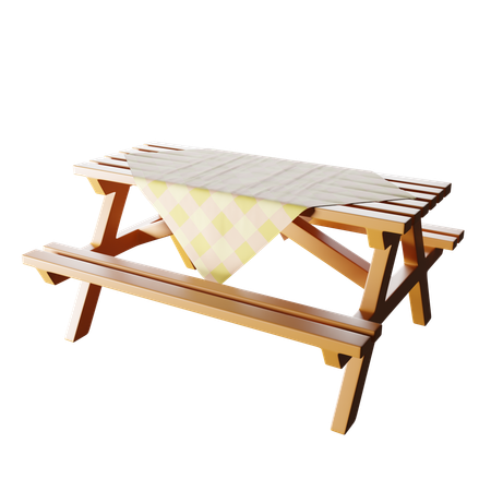 Mesa de picnic  3D Icon