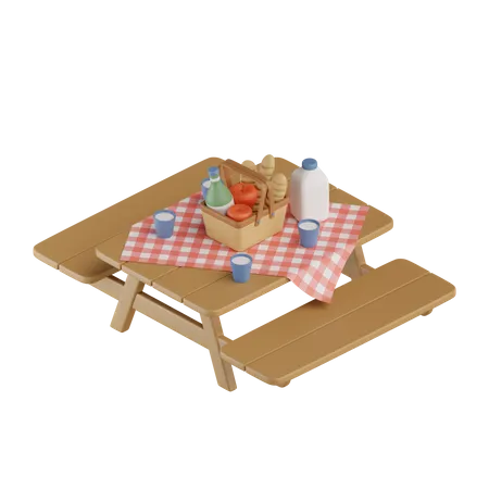 Mesa de picnic  3D Icon