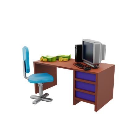 Mesa de trabalho  3D Illustration