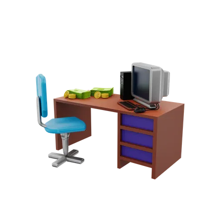 Mesa de trabalho  3D Illustration