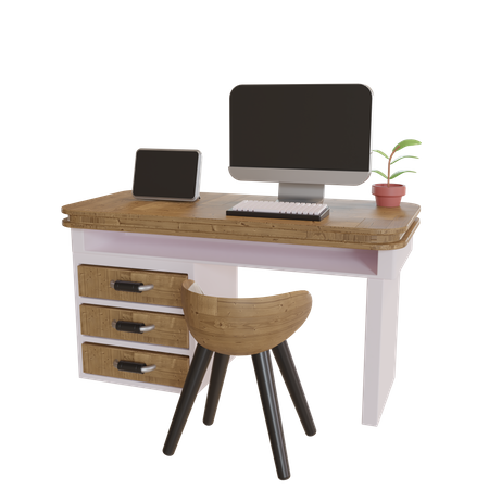 Mesa de trabalho  3D Illustration