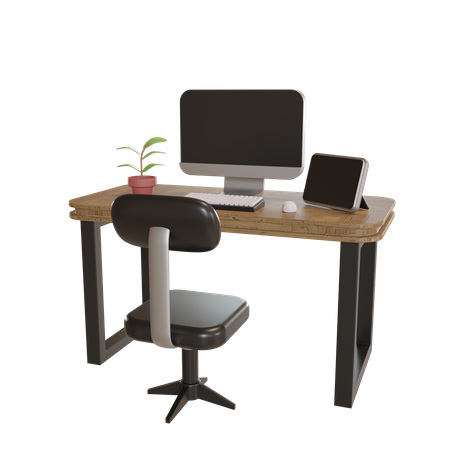 Mesa de trabalho  3D Illustration