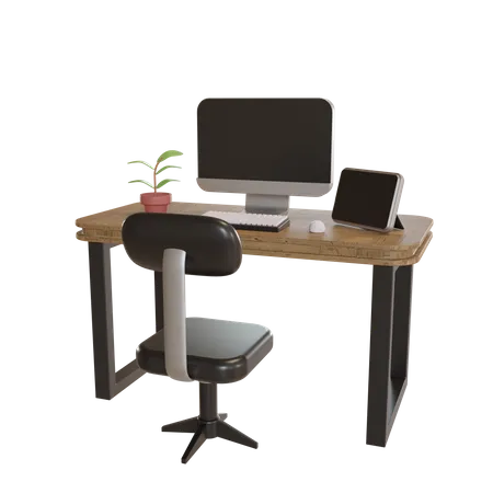 Mesa de trabalho  3D Illustration