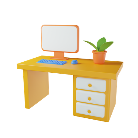 Mesa de trabalho  3D Illustration