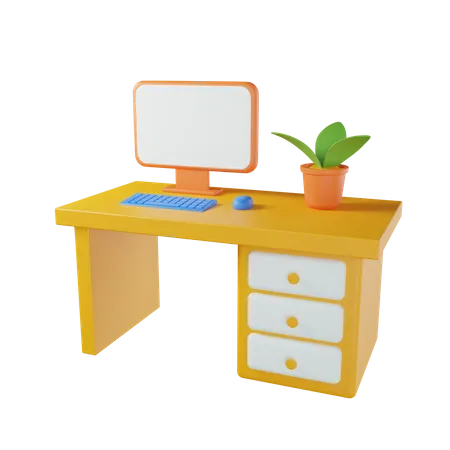 Mesa de trabalho  3D Illustration