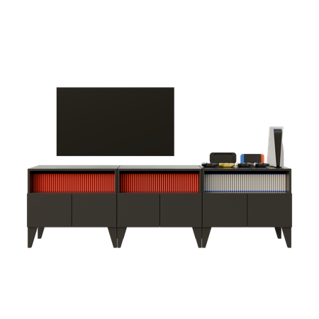 Mesa de tv preta  3D Illustration