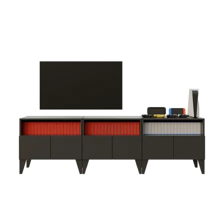 Mesa de tv preta  3D Illustration
