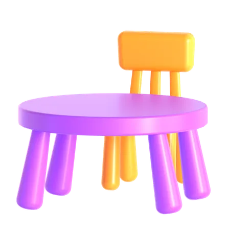 Mesa e cadeira  3D Icon