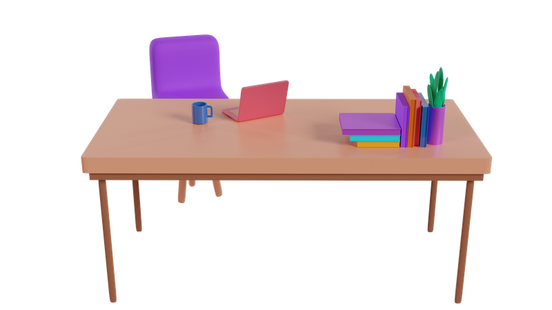 Mesa de trabalho  3D Illustration