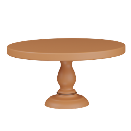 Mesa redonda  3D Icon