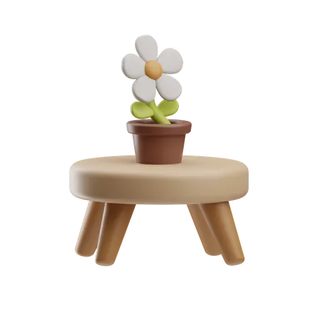 Mesa de vaso de flores  3D Icon