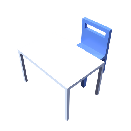 Mesa y silla  3D Icon