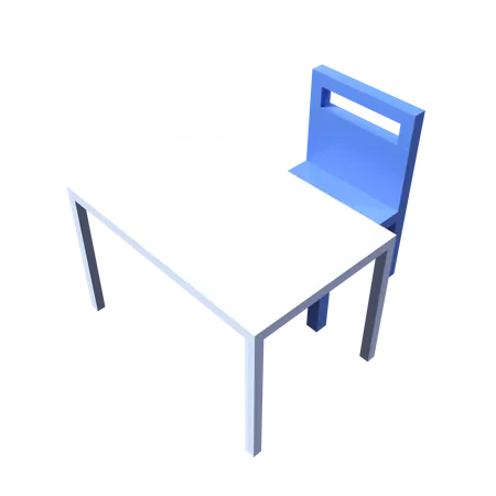 Mesa y silla  3D Icon